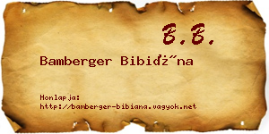 Bamberger Bibiána névjegykártya